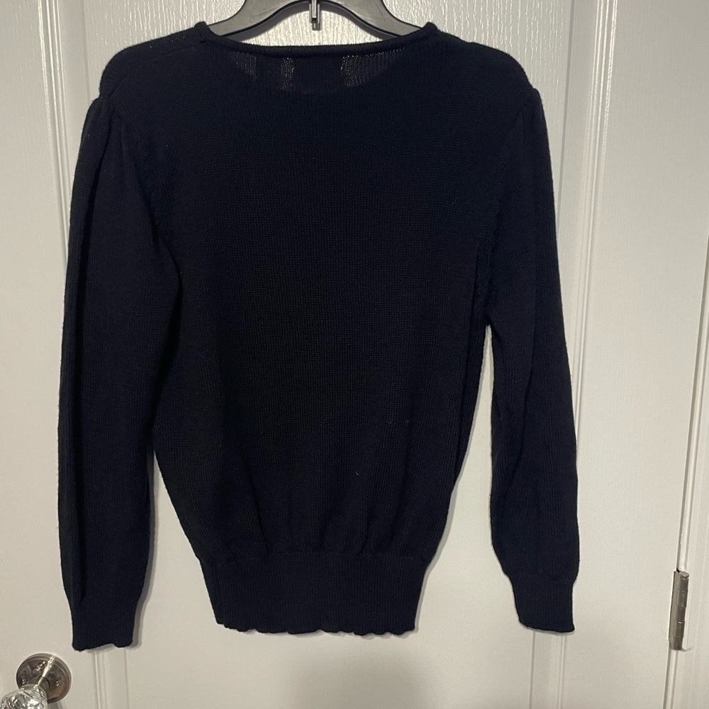 P Galli Design Floral sequined black sweater size M - Picture 2 of 4